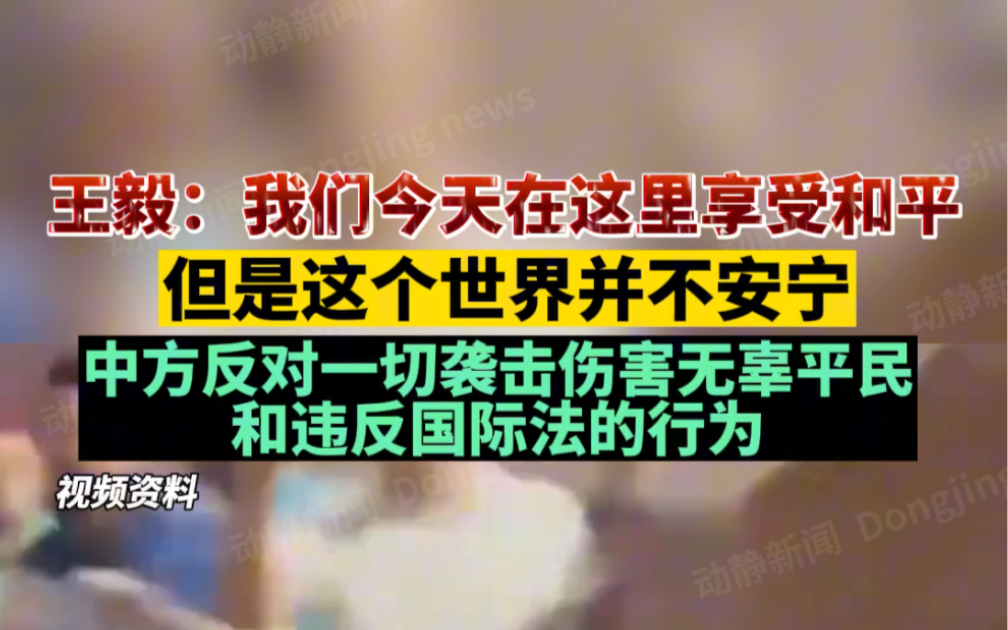 王毅:中方反对一切袭击伤害无辜平民和违反国际法的行为哔哩哔哩bilibili