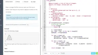 LintCode - Dynamic Programming 109 Triangle