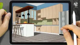 适合新手的SketchUp iPad版从零建模-厨房篇