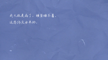 我大抵是病了,横竖睡不着,这悲伤没由来的,满脸写着两个字"穷病"