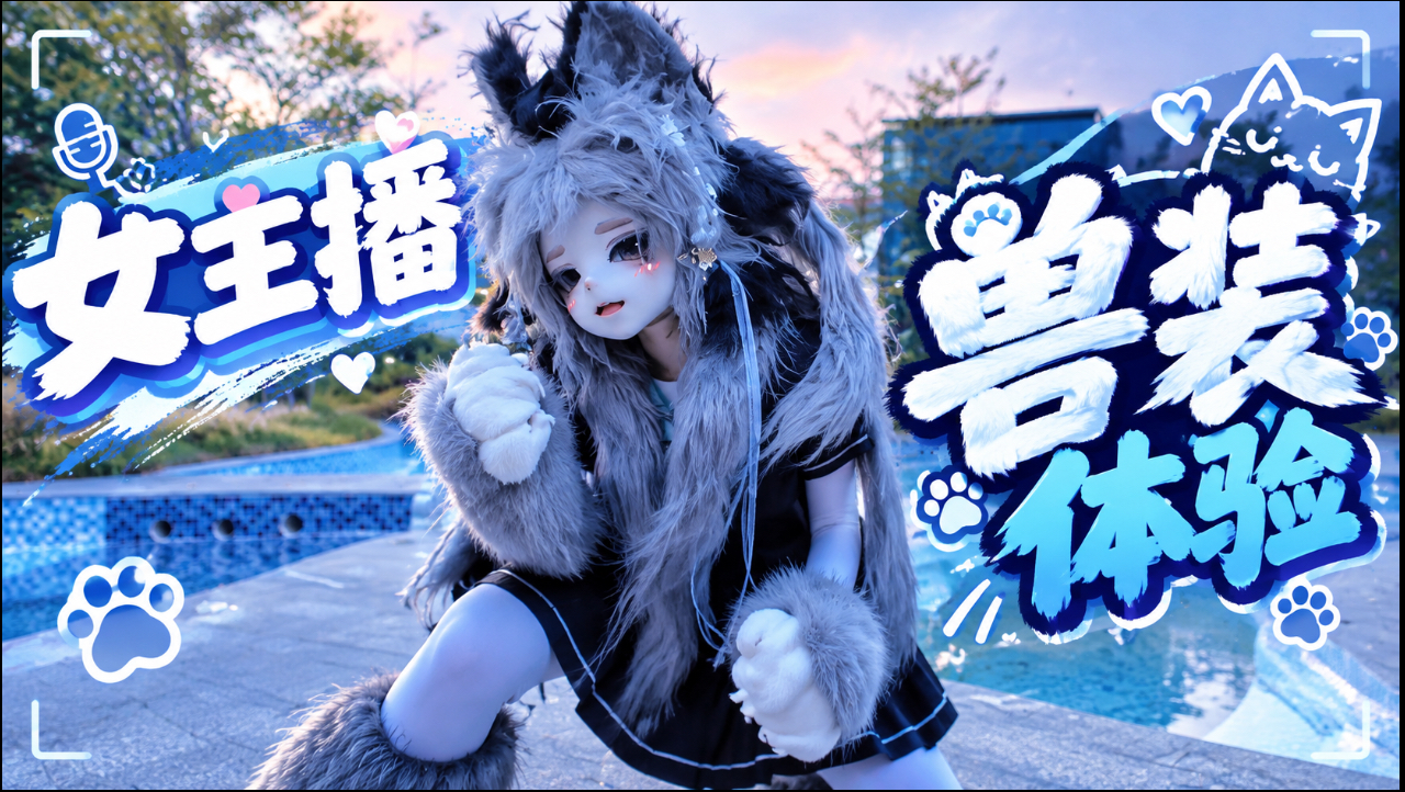 女主播兽装初体验｜钻进毛茸茸，解锁二次元新身份！