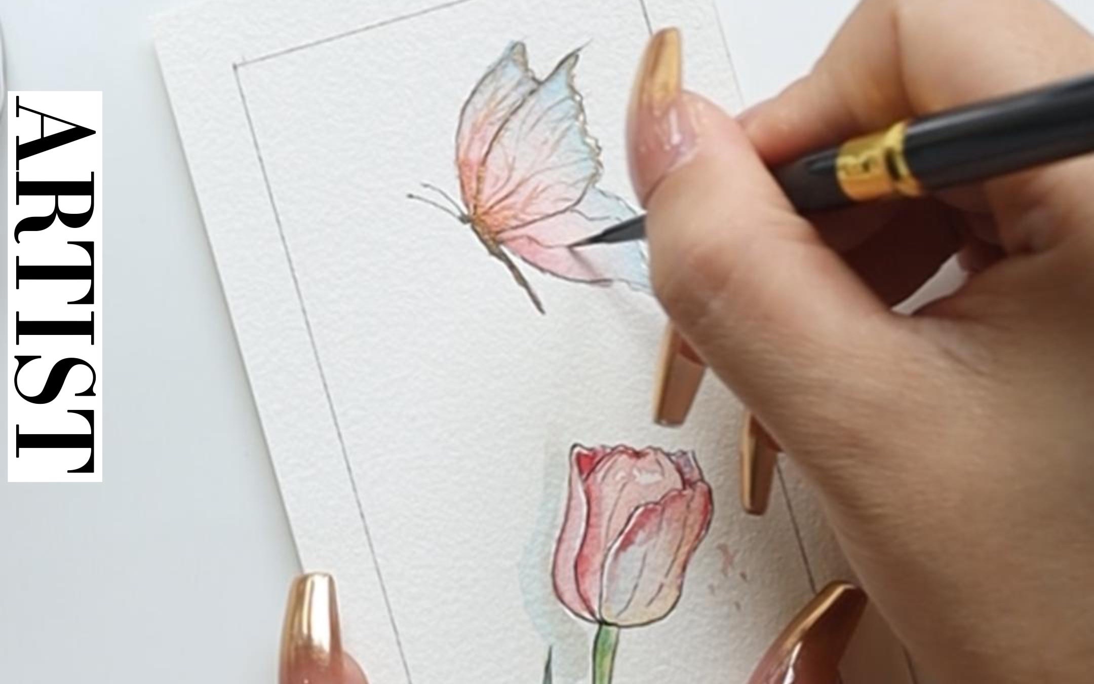 diy创意 手绘立体郁金香书签92