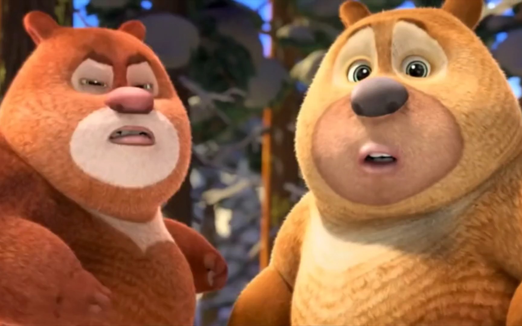 小小的熊大熊二太可爱了爬