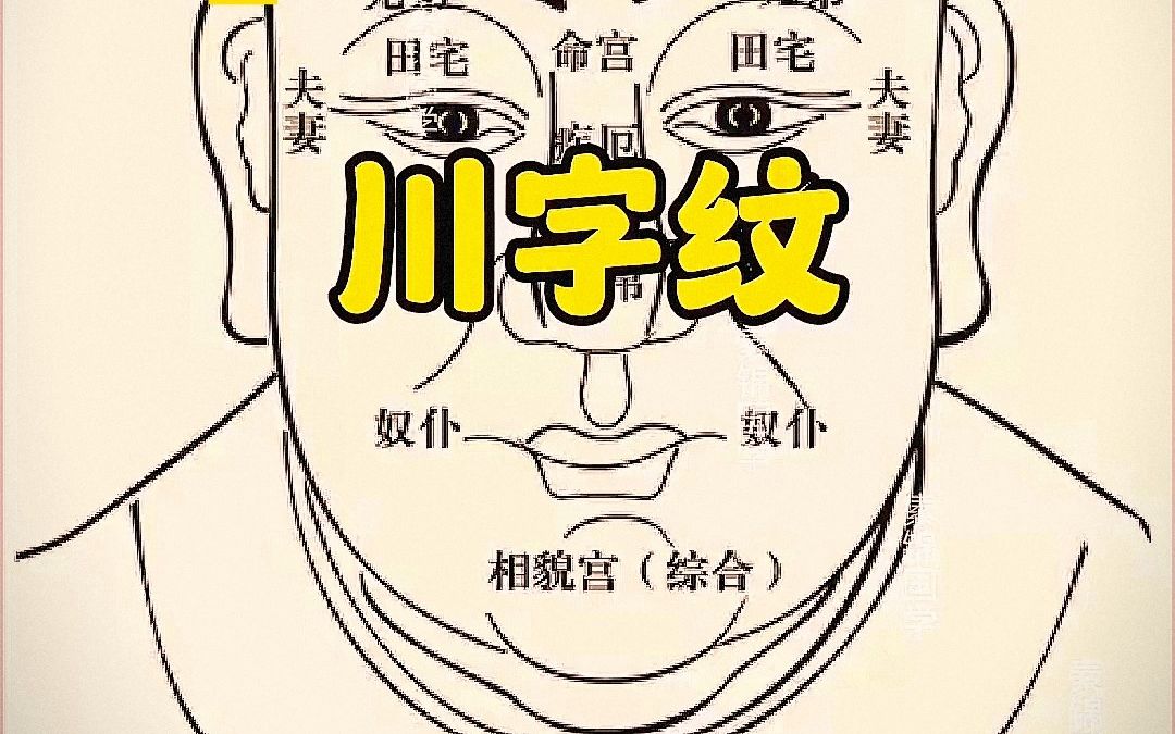 男人印堂川字纹大吉图片