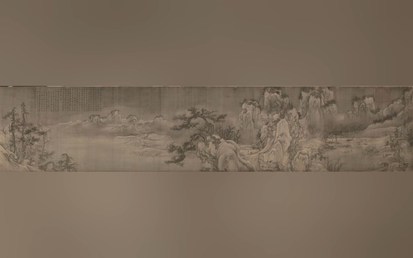 [图]宋 王诜 渔村小雪图卷 高清国画原作细节欣赏 宋代山水画