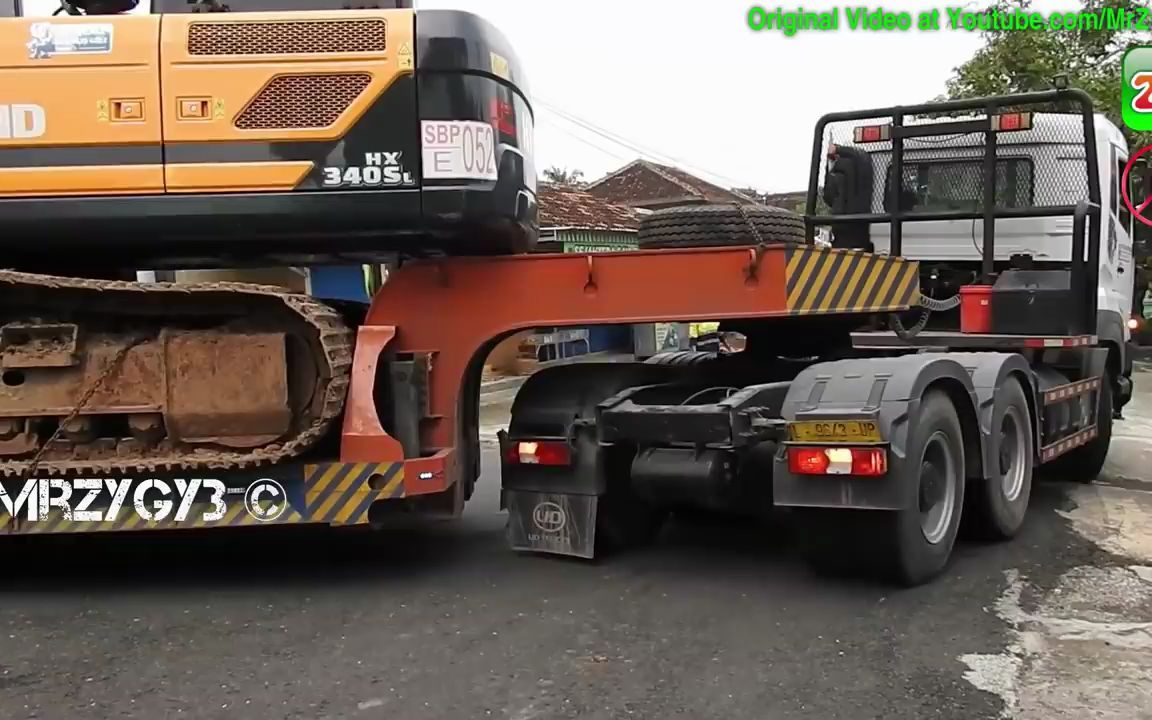 高能现场重型运输挖掘机现代hx340sl带低床questerud卡车gwe370