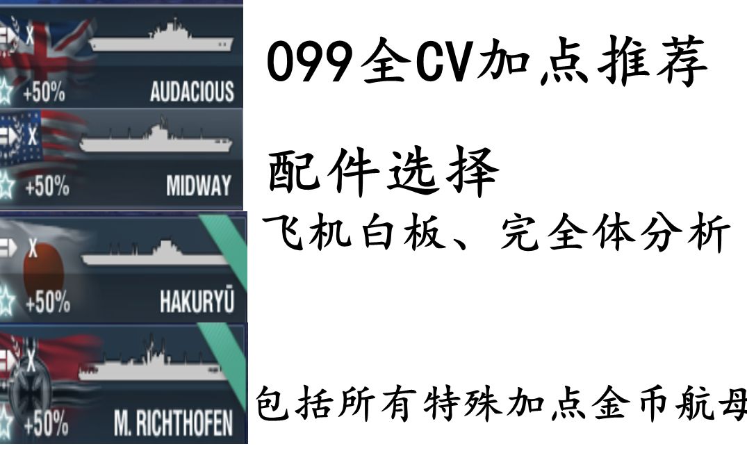 【战舰世界榛名】4分钟看完现版本所有航母加点推荐,配件、飞机选择分析,航母教学完结篇哔哩哔哩bilibili