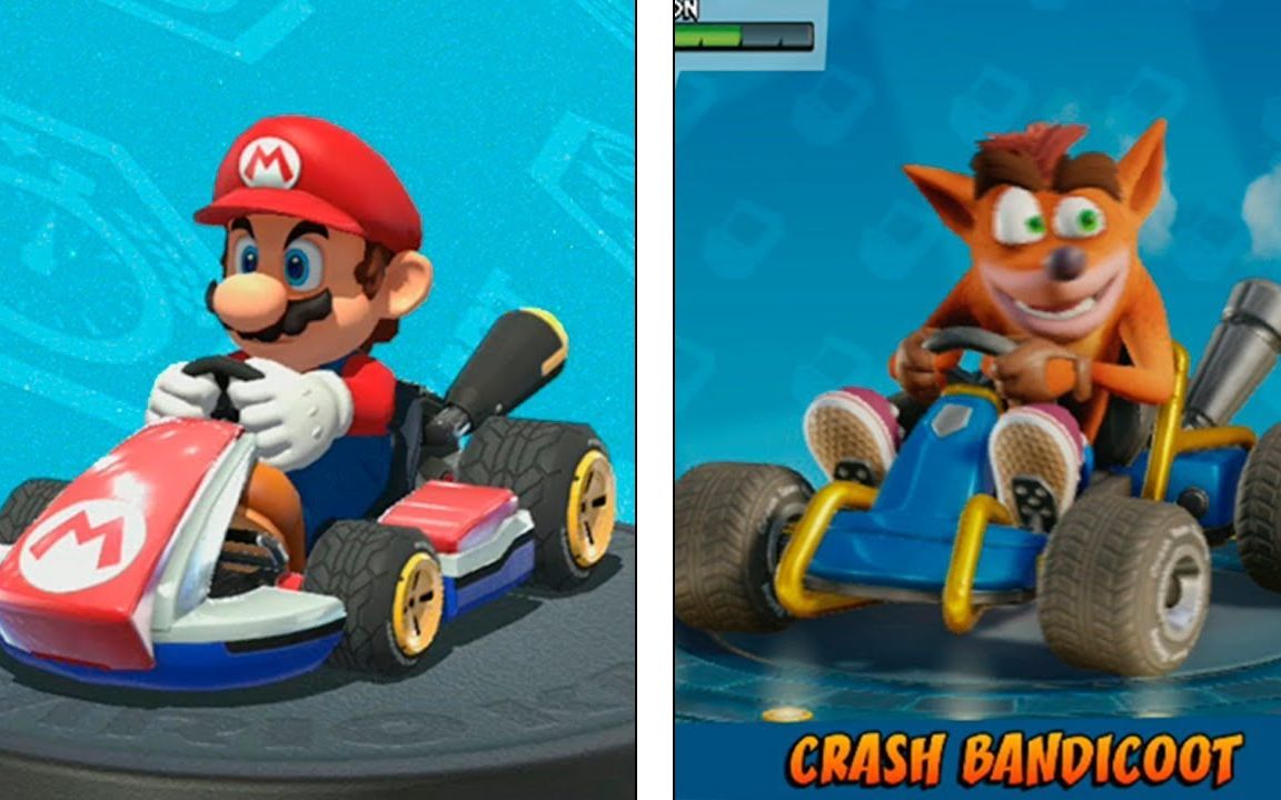 [图]【对比】《古惑狼赛车》与《马力欧卡丁车8 DX》画面比较 马车 ps4 ns Crash Team Racing Nitro Fueled