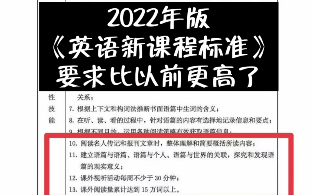 [图]2022年版《英语新课程标准》，词汇阅读要求更高了｜奇速英语时文阅读