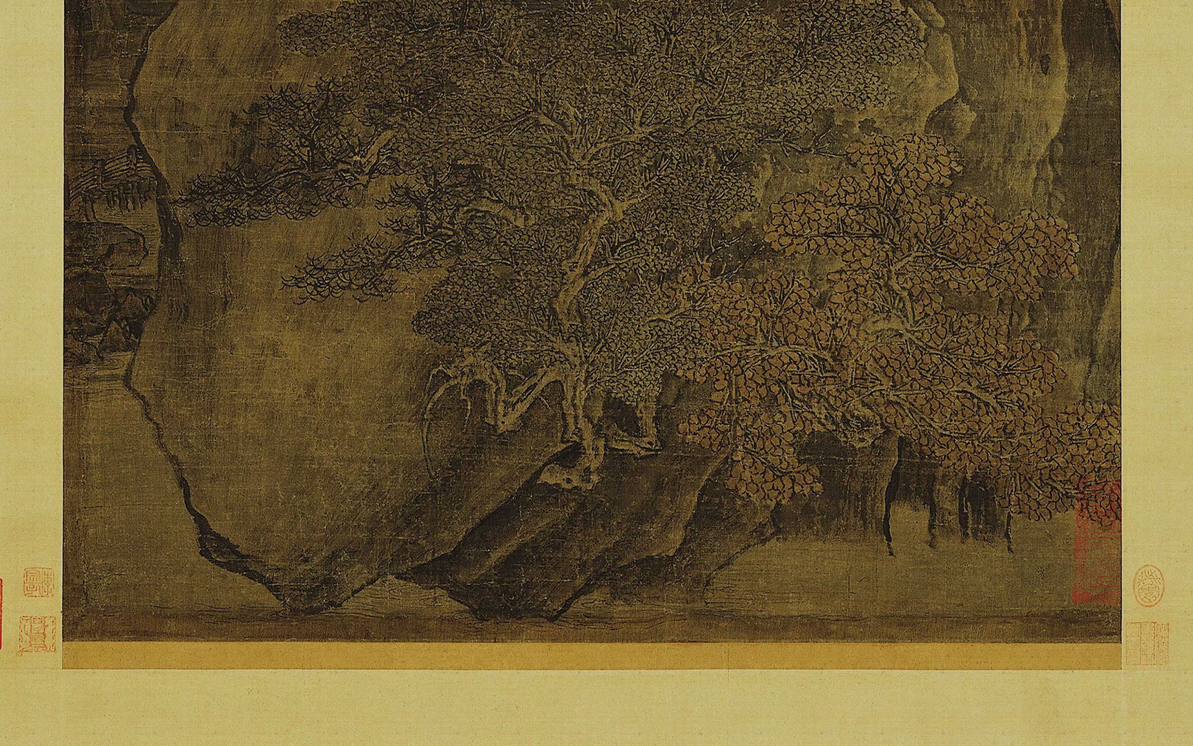 五代 关仝 秋山晚翠图 - 结构深峭,笔法老苍,气势磅礴
