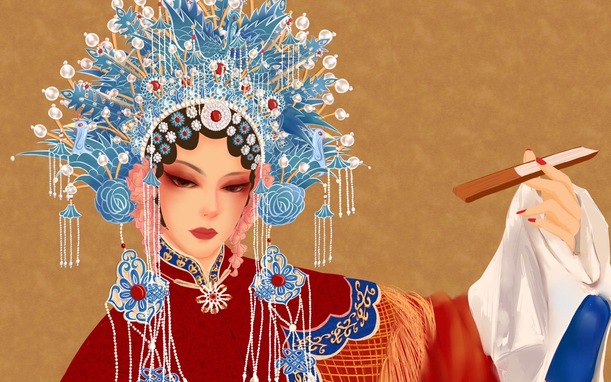 戏曲绘画【鬓边不是海棠红】