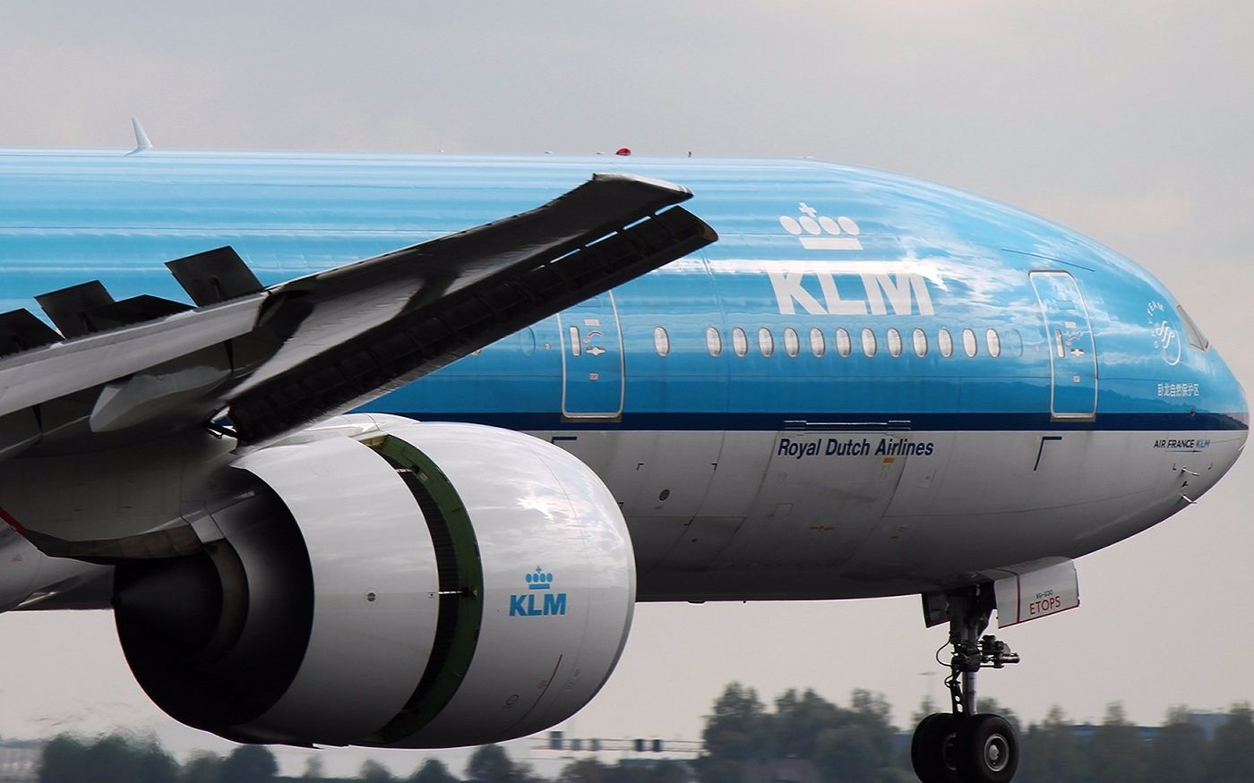 klm荷蘭皇家航空波音777-300er(777w)老塗裝 史基埔機場起飛