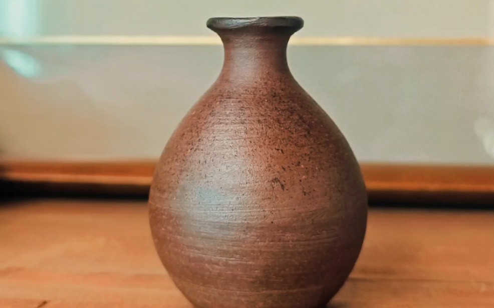 器满备前烧迷你陶瓷小花瓶日式陶瓷花器花入粗陶禅意家居装饰摆件