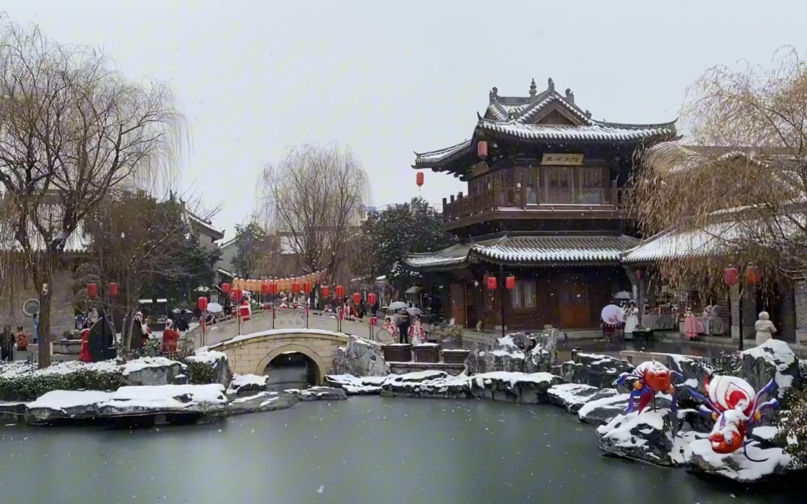 洛阳古城雪景图片