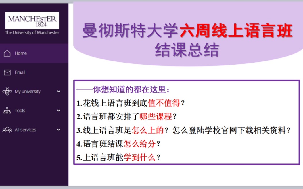 曼彻斯特大学六周线上语言班结课总结(有详细介绍学习内容)哔哩哔哩bilibili