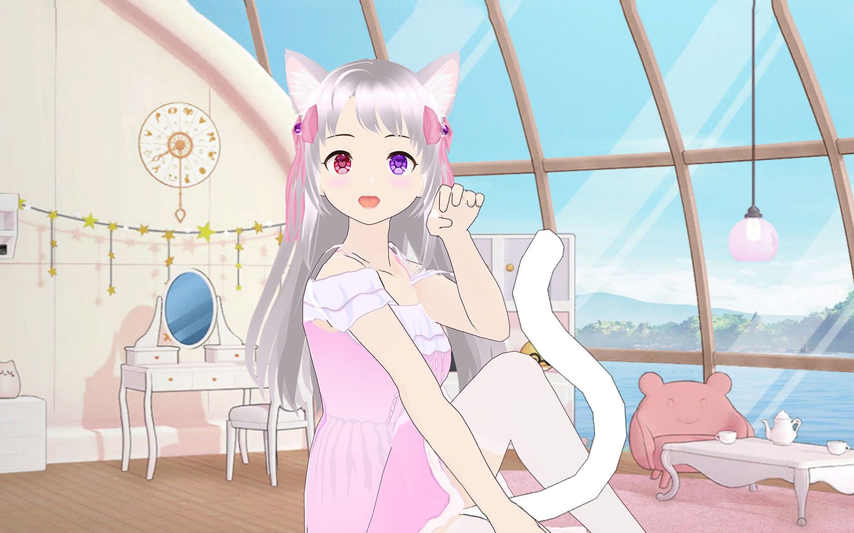 【原创角色/学猫叫/mmd】白猫小姐朵莉亚的新洋装!