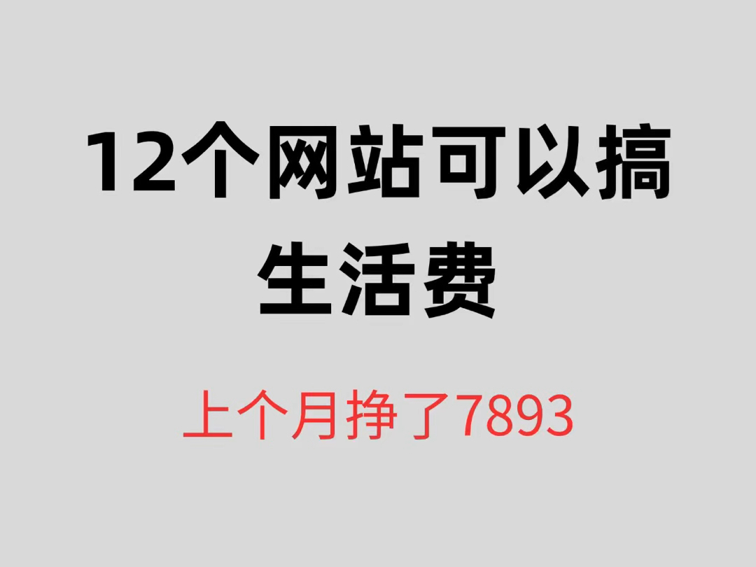 12个网站可以搞生活费.哔哩哔哩bilibili