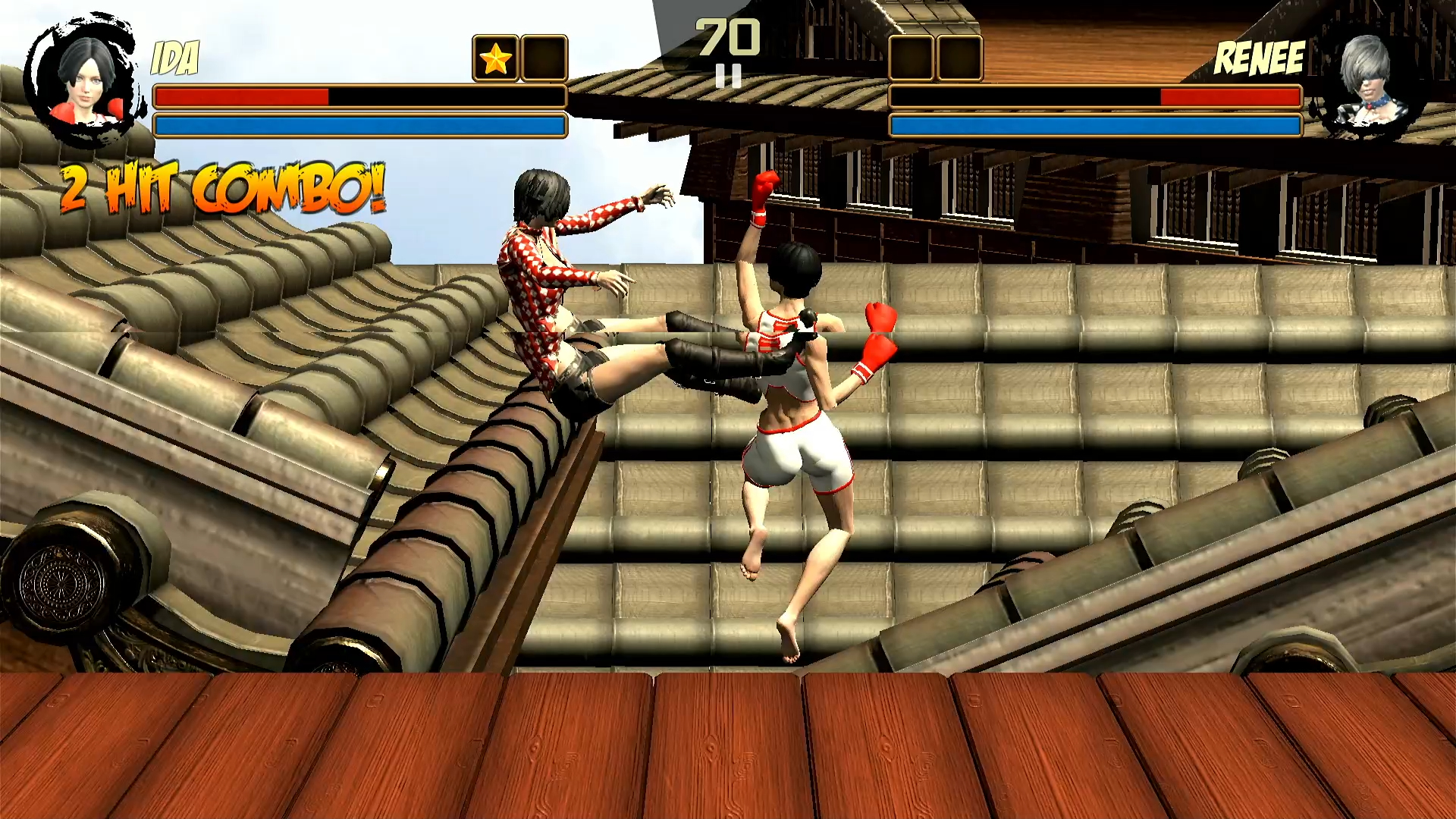 本地双人对战《功夫格斗》kung fu fighting 4个角色 3个场景的超垃圾