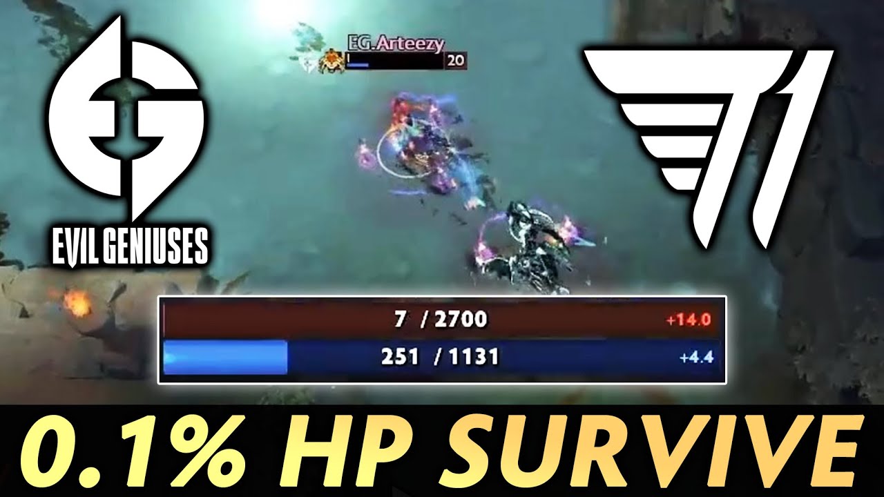 [图]EG vs T1 — Arteezy 0,1% HP SURVIVE on WePlay Major