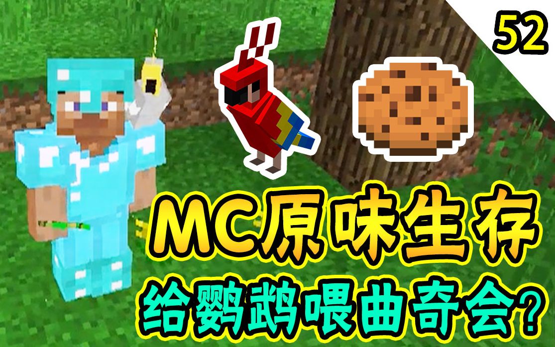 【MC原味生存52】你是魔鬼吗?给鹦鹉会曲奇竟然会......哔哩哔哩bilibili