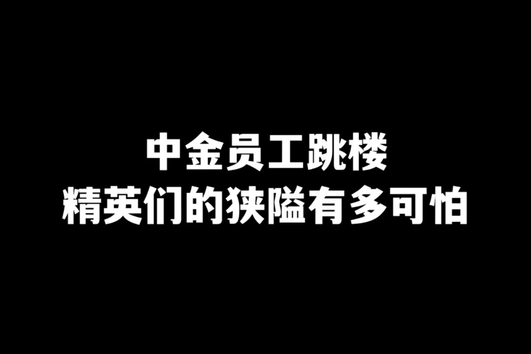 中金员工跳楼:暴露了精英阶层的虚弱,和精英教育的彻底失败哔哩哔哩bilibili