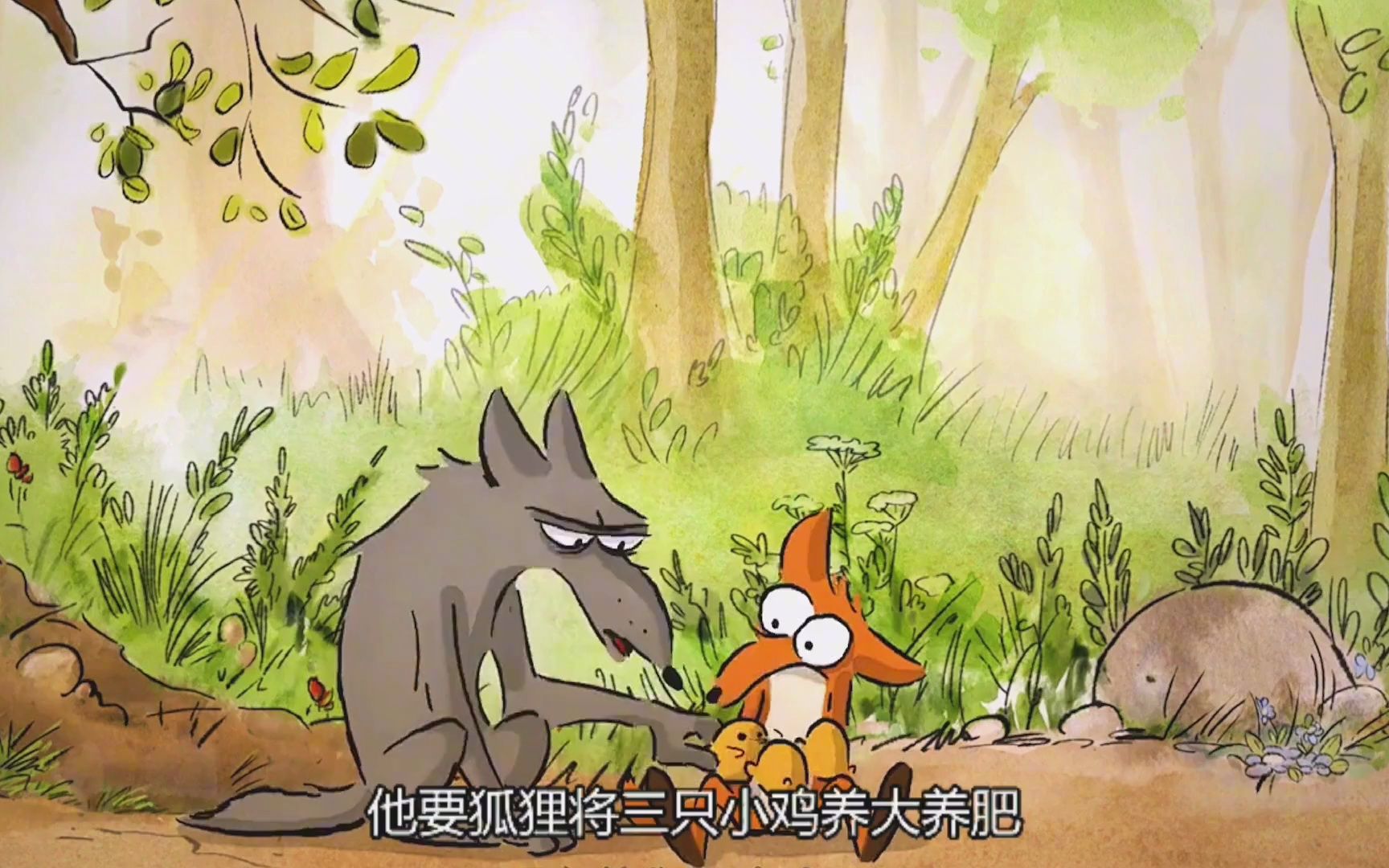 大坏狐狸本想偷鸡蛋吃,结果意外成了三只小鸡仔的妈妈,治愈动画