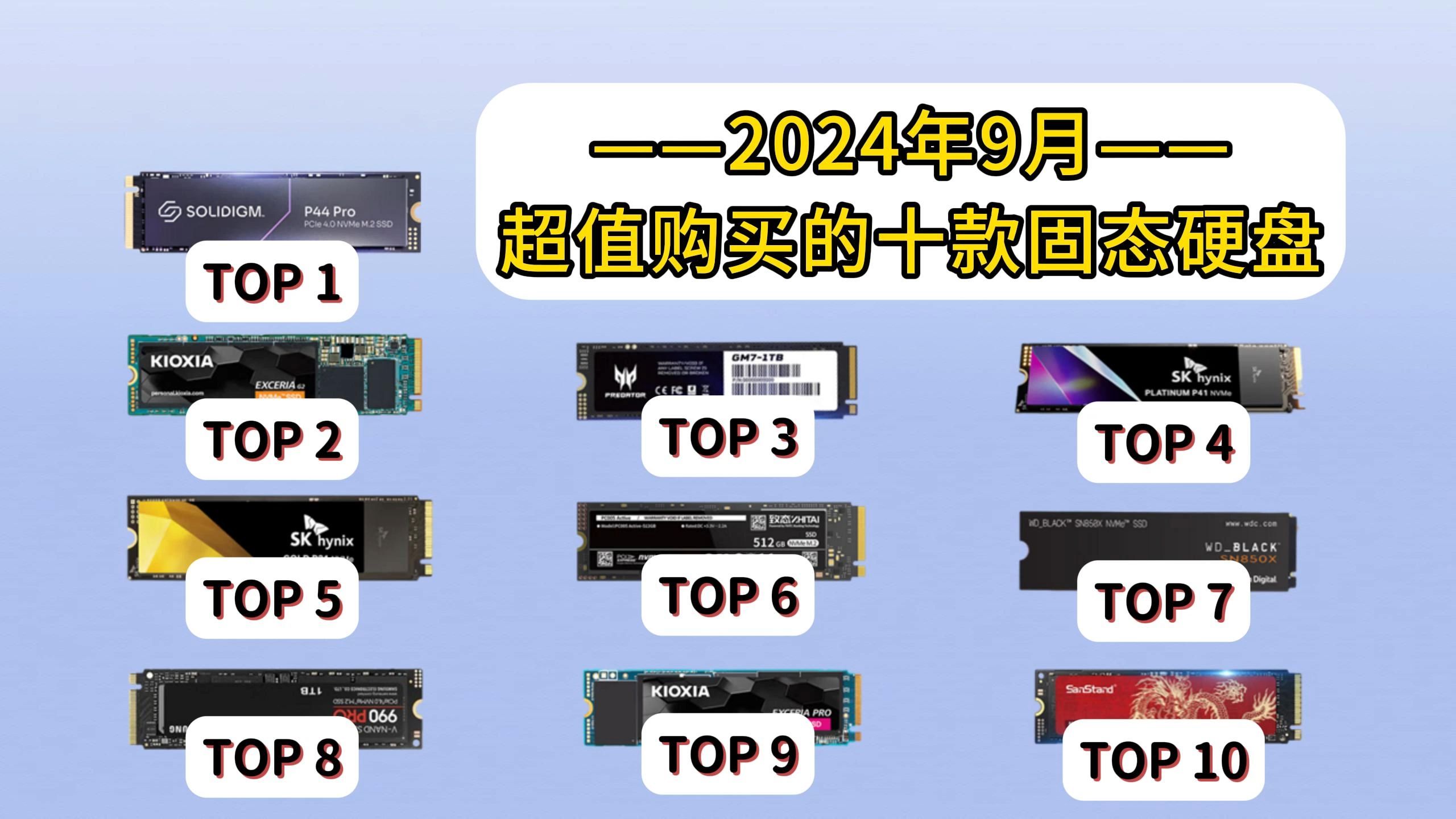 【99大促】2024年9月固态硬盘推荐|十款超值购买的固态硬盘推荐!小白必看攻略!哔哩哔哩bilibili