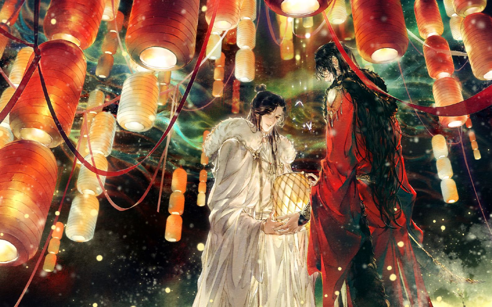 "我愿供灯千盏,照彻长夜,即便飞蛾扑火,也无所畏惧."|天官赐福