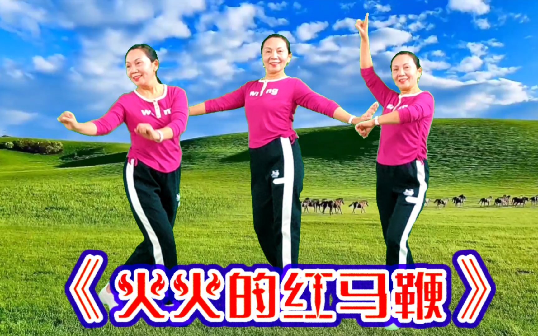 广场舞《火火的红马鞍》正面演示