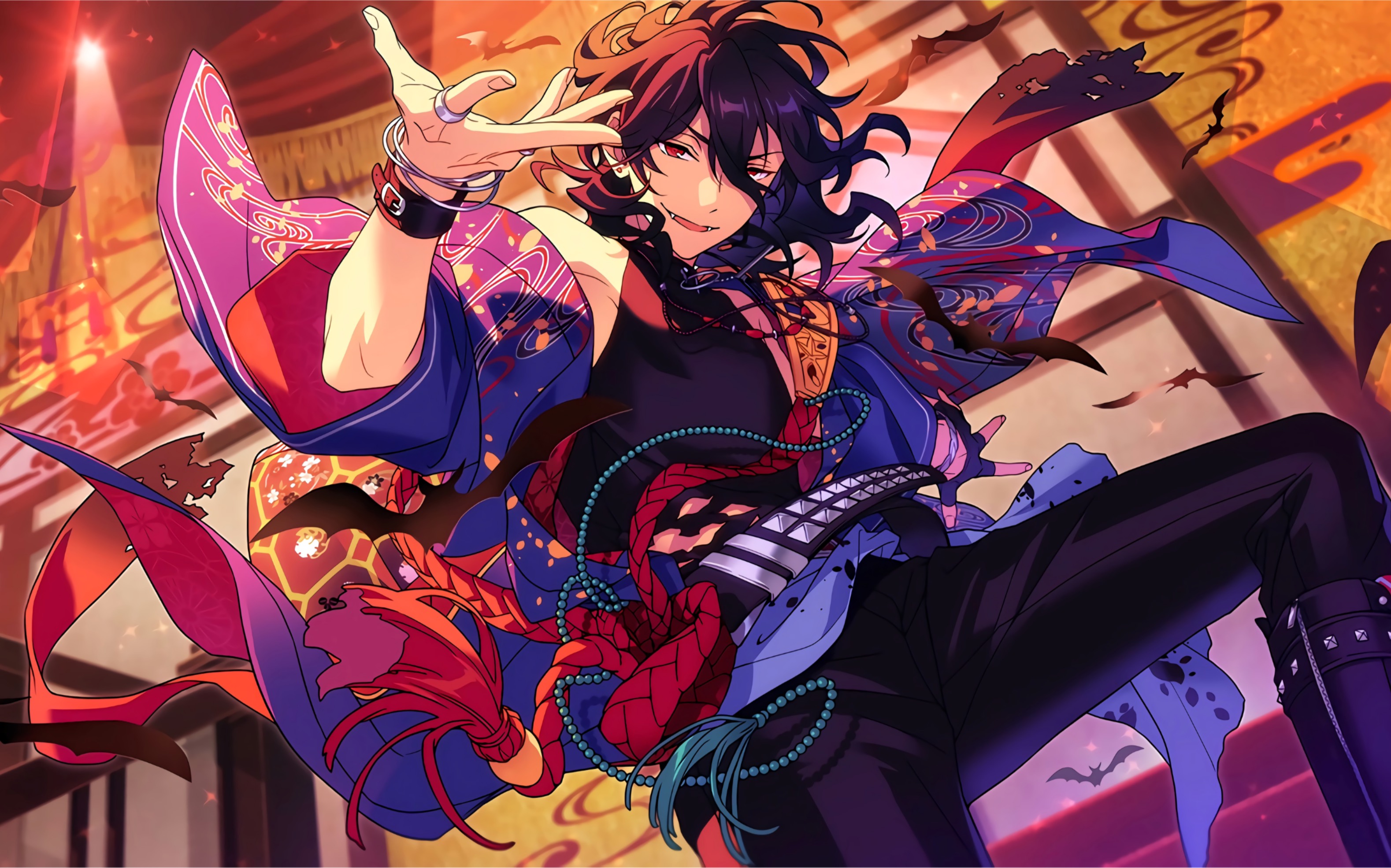 偶像梦幻祭2 【un×红月mv服装试穿】万圣节蝙蝠套—来看看满屏的腿