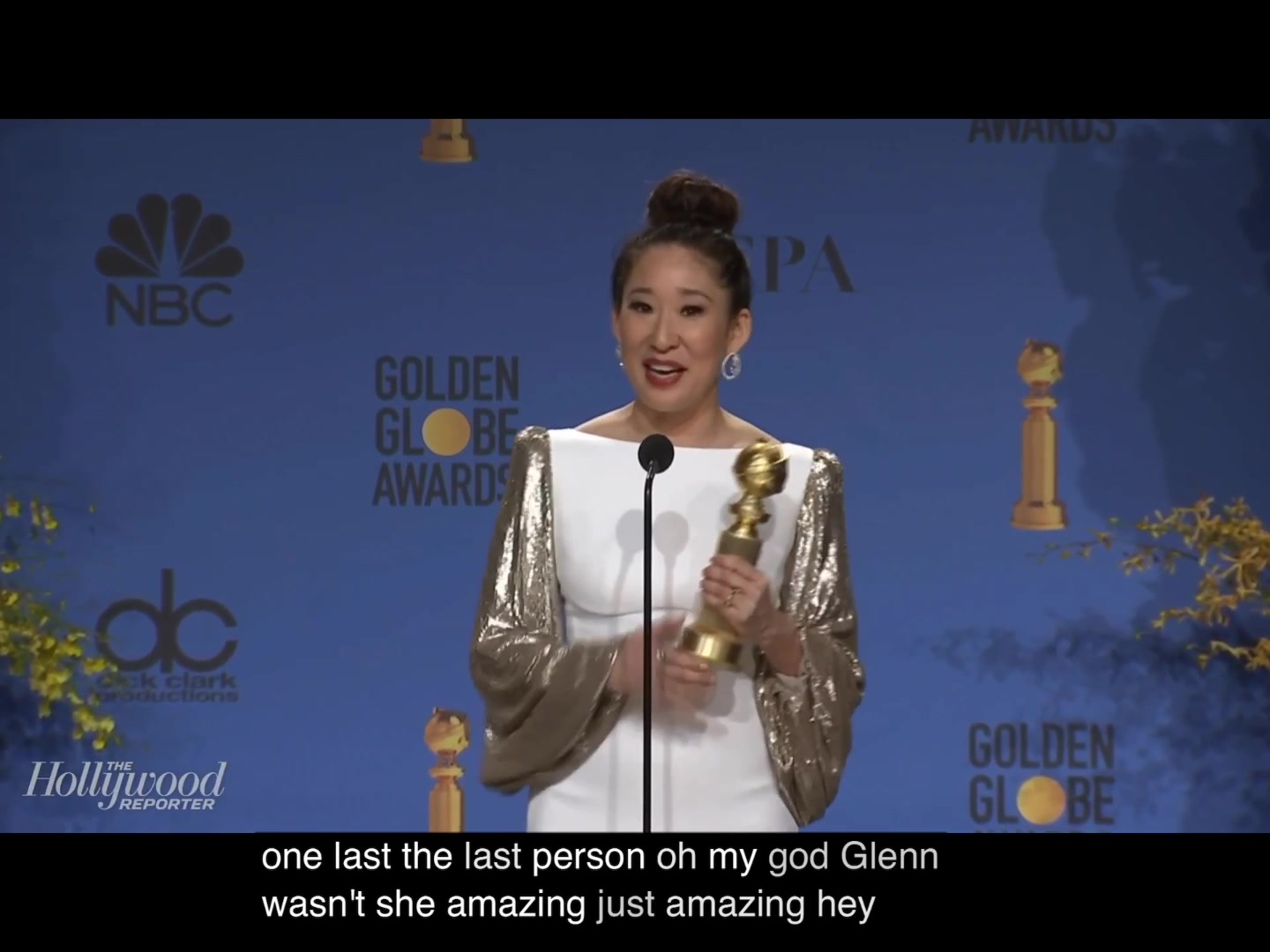 [Killing Eve][Sandra Oh][金球奖]吴阿姨得奖后的采访,阿姨好兴奋啊!哔哩哔哩bilibili