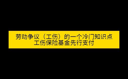 工伤保险基金先行支付哔哩哔哩bilibili