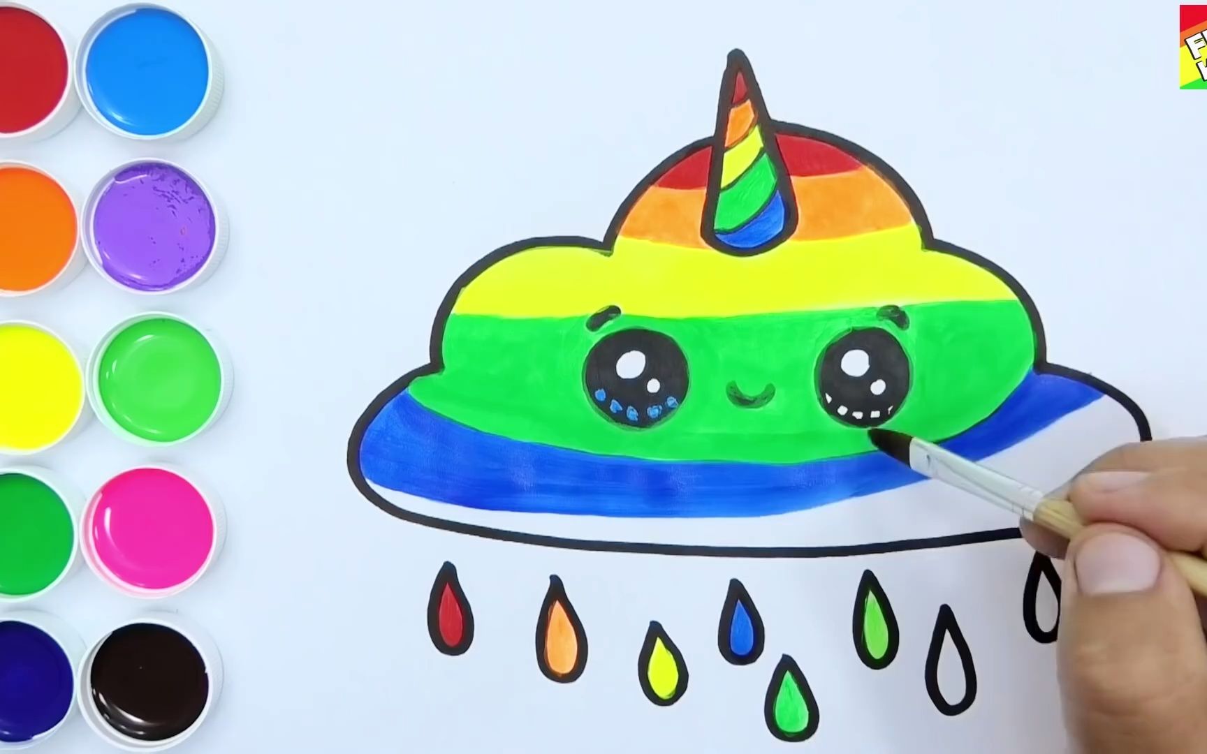 简笔水彩画教你画云彩然后上色超级简单的绘画一看就会