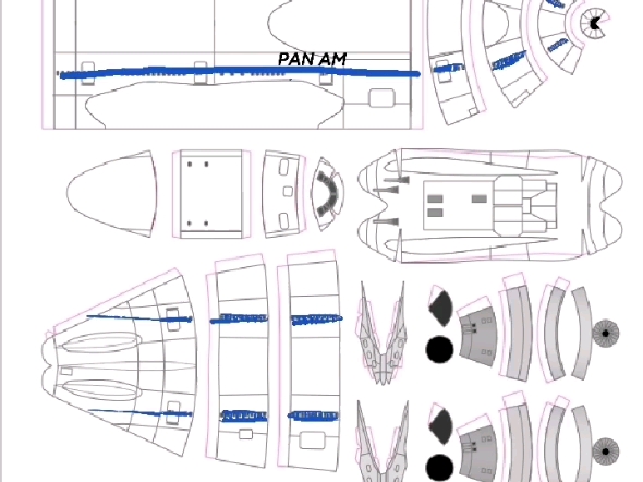 纸板飞机图纸图片