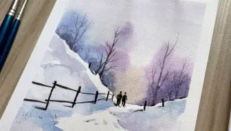 水彩 3种简单的水彩画创意 让初学者一步一步地练习基本的水彩画技法 湿画法 如何绘制不同类型的日落 如海洋日落和如何用水彩画画一个星系 哔哩哔哩