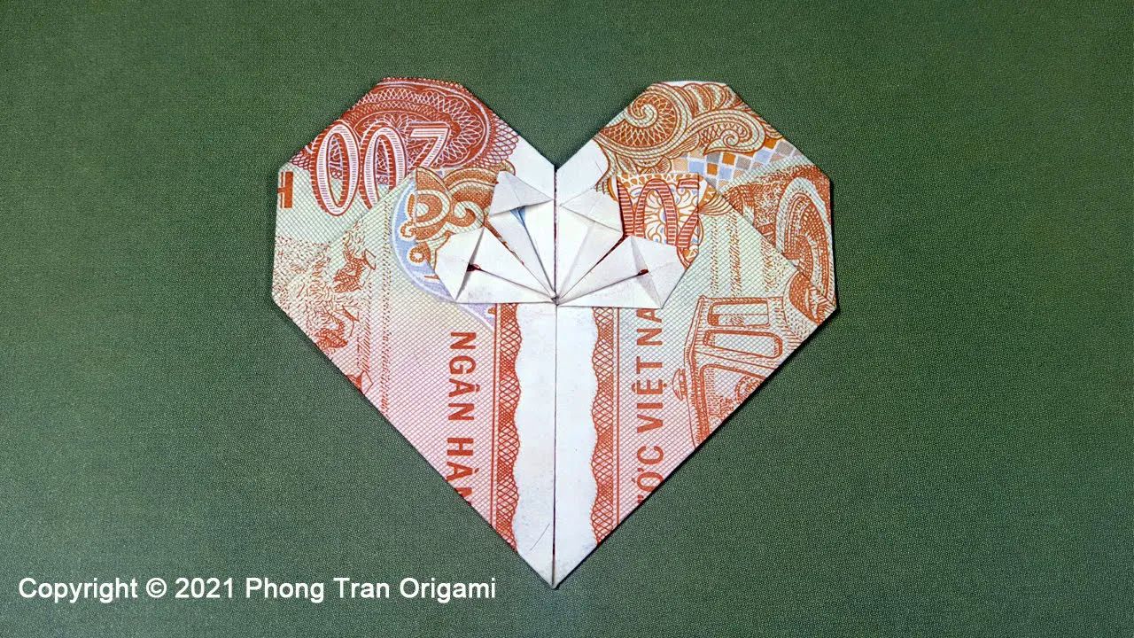 纸币爱心折纸教程图片