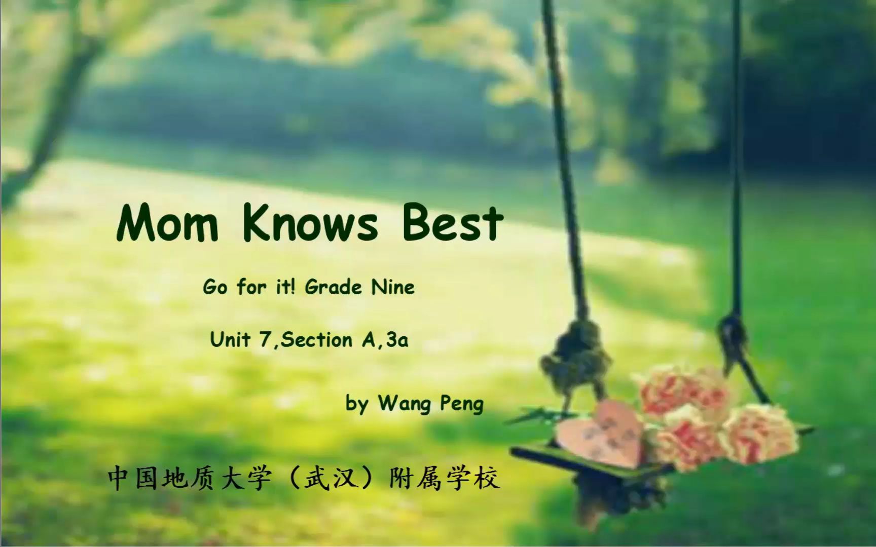 Mom Knows Best.——中国地质大学(武汉)附属学校王芃老师微课哔哩哔哩bilibili