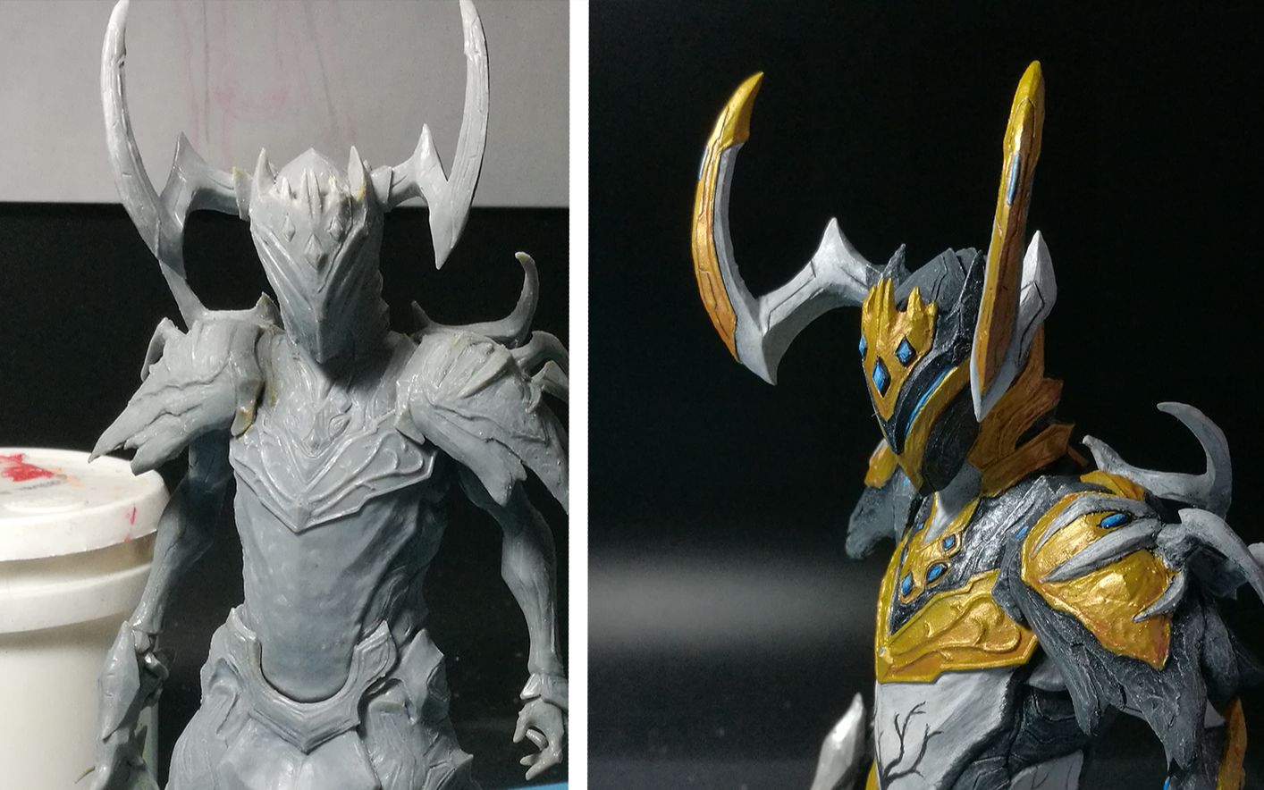 制作warframe星际战甲oberonprime奶爸龙王奥博手办自制星际战甲模型