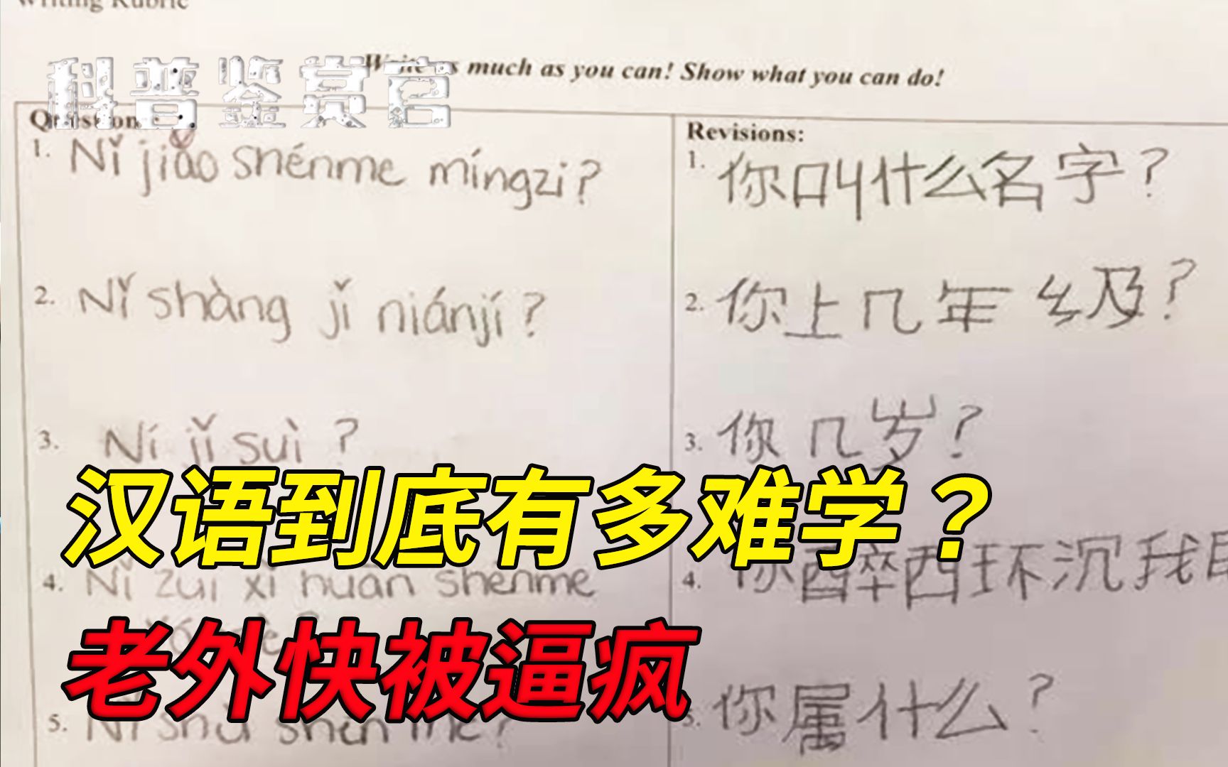 [图]老外学中文被逼疯！为什么汉语是世界上最难学的语言？看完爽了