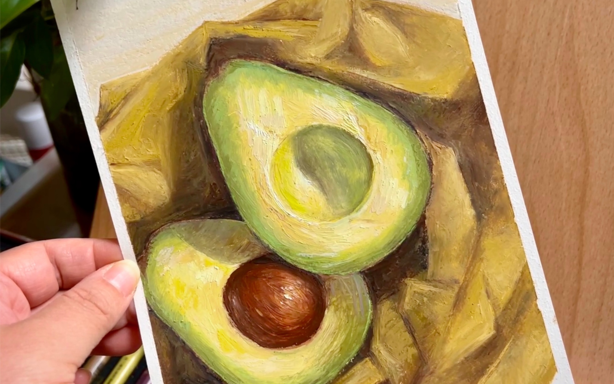 每日一画|油画棒水果篇【禁止焦绿】"生活要尽心 也要随心 更要开心"