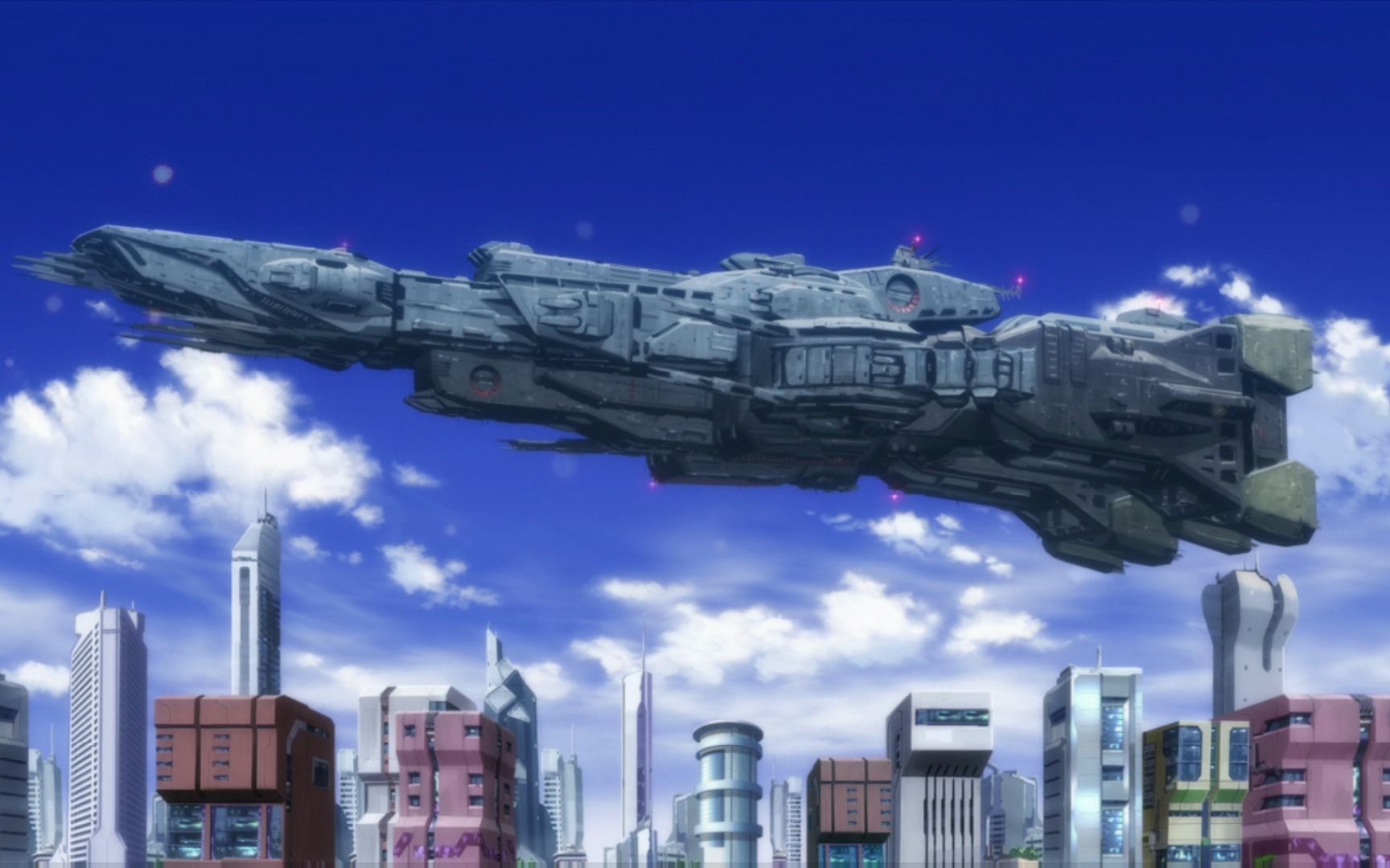 超时空要塞 行星城市上空的飞船df-1 macross