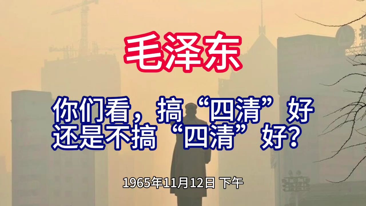 《毛泽东年谱》你们看,搞“四清”好 还是不搞“四清”好?——1965年11月12日哔哩哔哩bilibili