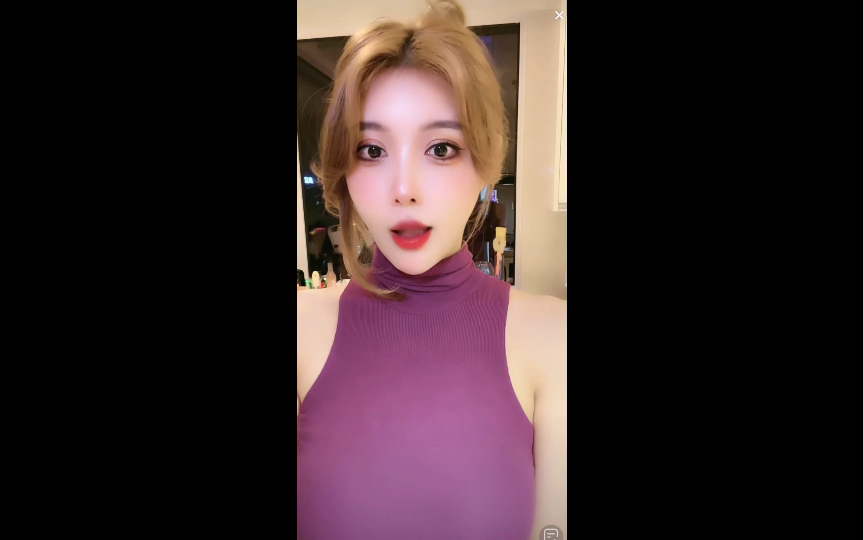 李美兮01/12直播录制 紫色连衣裙