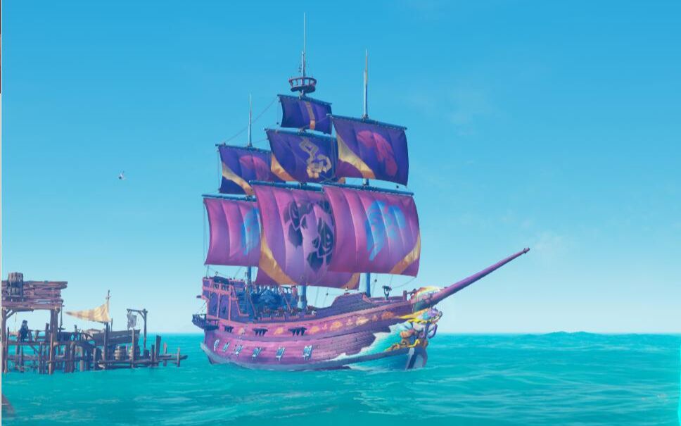 盗贼之海蛇岛东小岛三颗最高棕树和独龟纪念碑