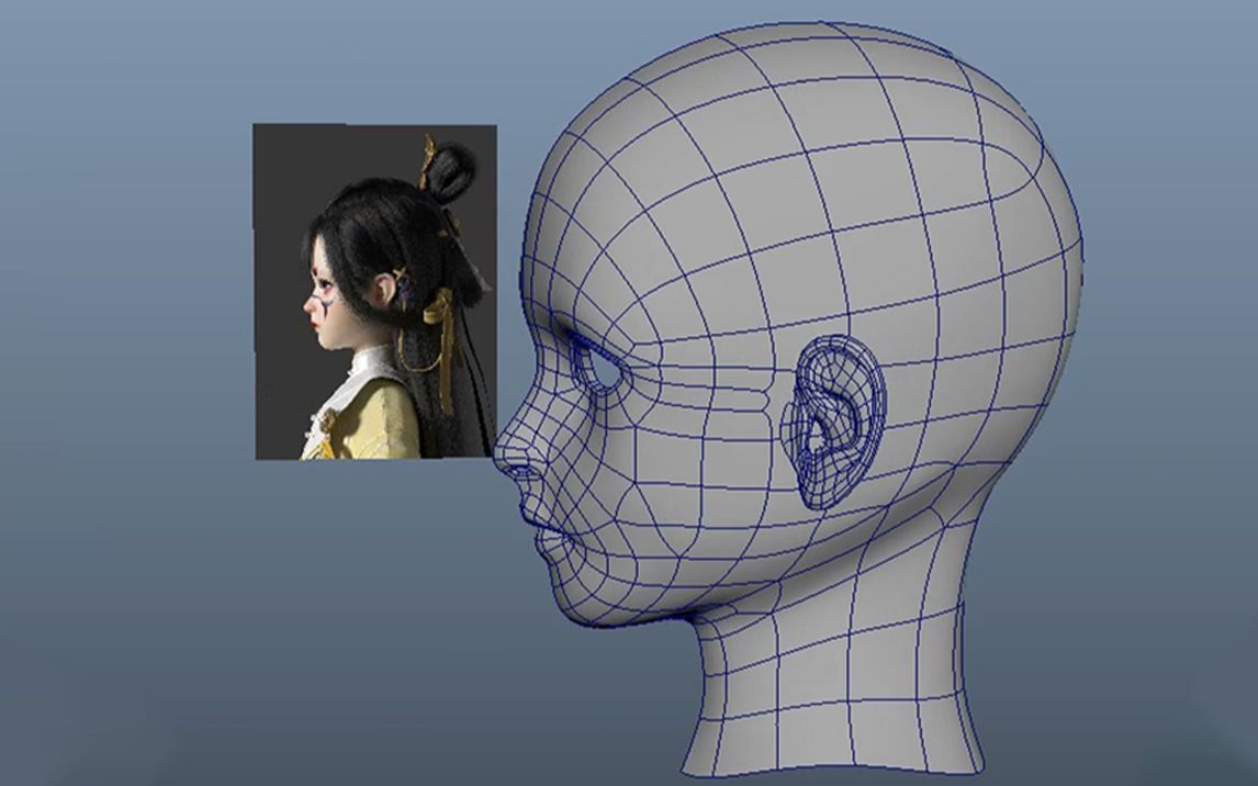 【maya人物建模】国风女孩人物建模教程,零基础学习maya人物建基础