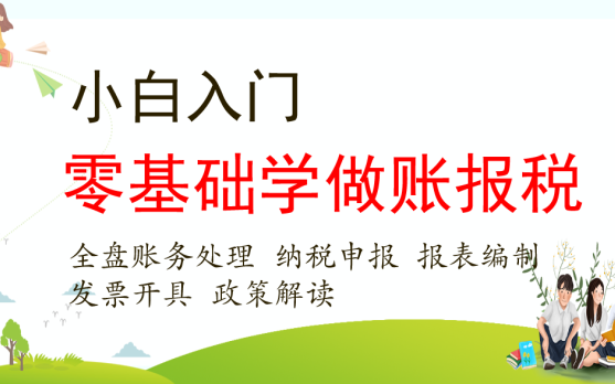 小白学会计 零基础学做账报税政策解读,全盘账务处理、企业必交的5税2费申报、财务报表的编制(3表1注)、报税流程、手工做账流程、财务软件做账...