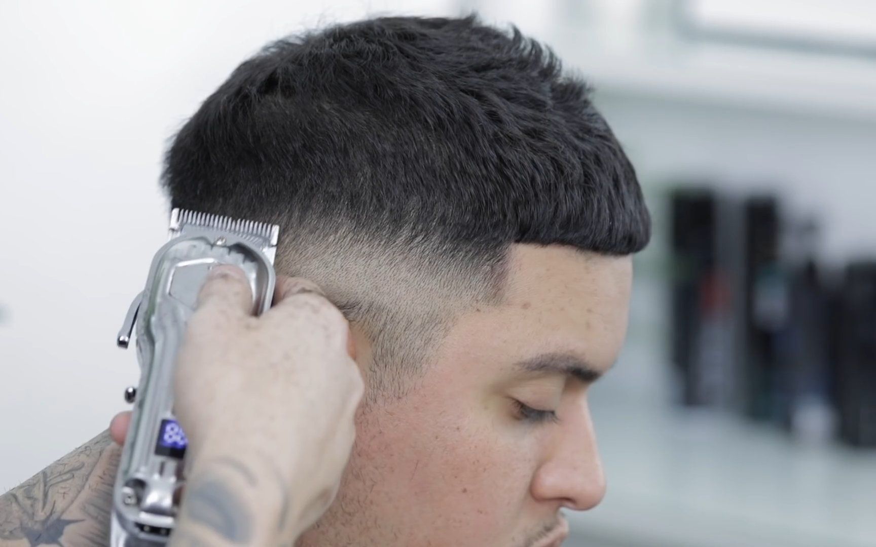 男士渐变栗子头的修剪技术,每个黑发质男发都可以剪