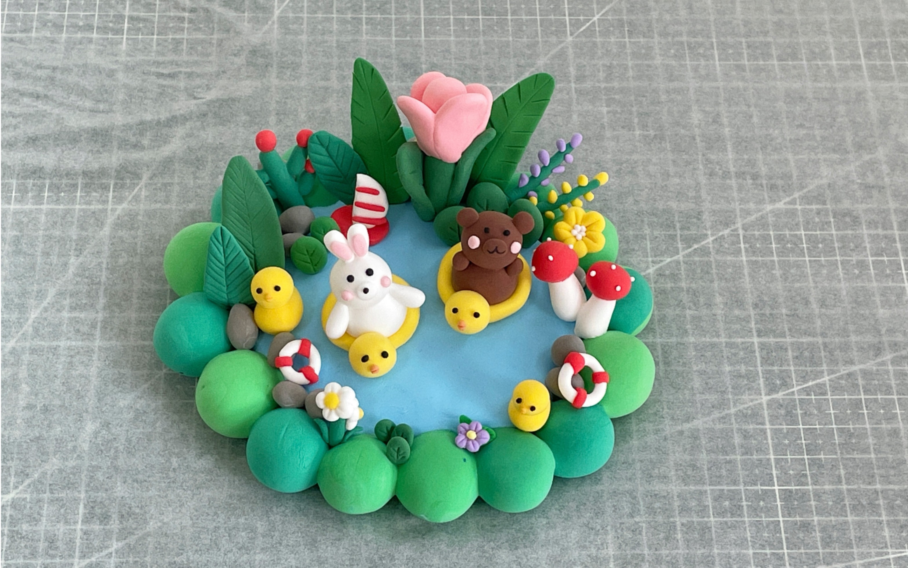 今日分享粘土#荷塘月色