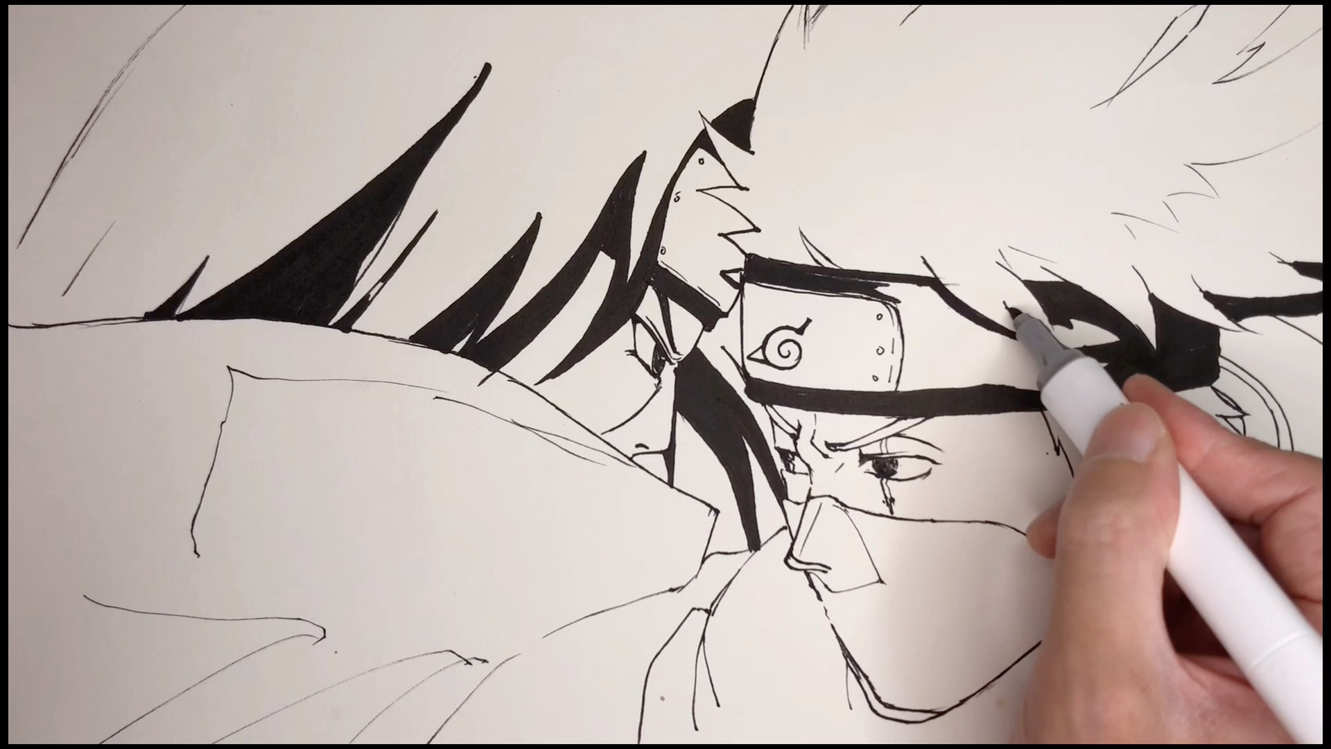 【绘画】手绘火影忍者动漫人物绘制,宇智波鼬和卡卡西,算成功的作品吗