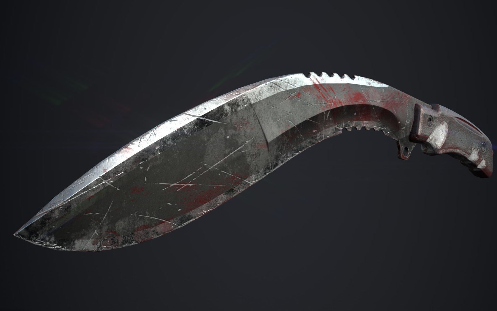 maya武器建模次世代流程sp材质廓尔喀刀奉上